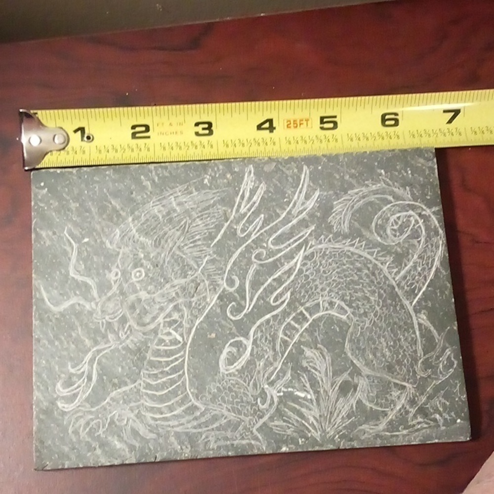 Handmade Etched Dragon Slate Plaque - Picture 4 of 9